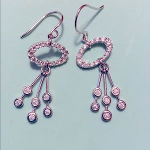 Cubic Zirconia Silver Earrings NEW